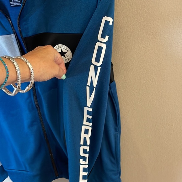 CONVERSE TRACK BOYS JACKET color block stand up collar Activewear Regulr fit Lrg - Picture 8 of 12